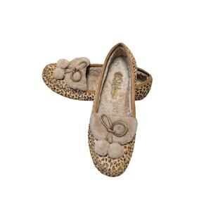 Cole Haan Women's Slippers/Moccasin; Leopard print; Calf Hair Shearling